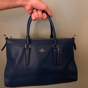 Coach Morgan Satchel in Pebble Leather Blue